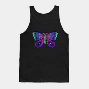 Neon Green Blue Pink Moth Tank Top